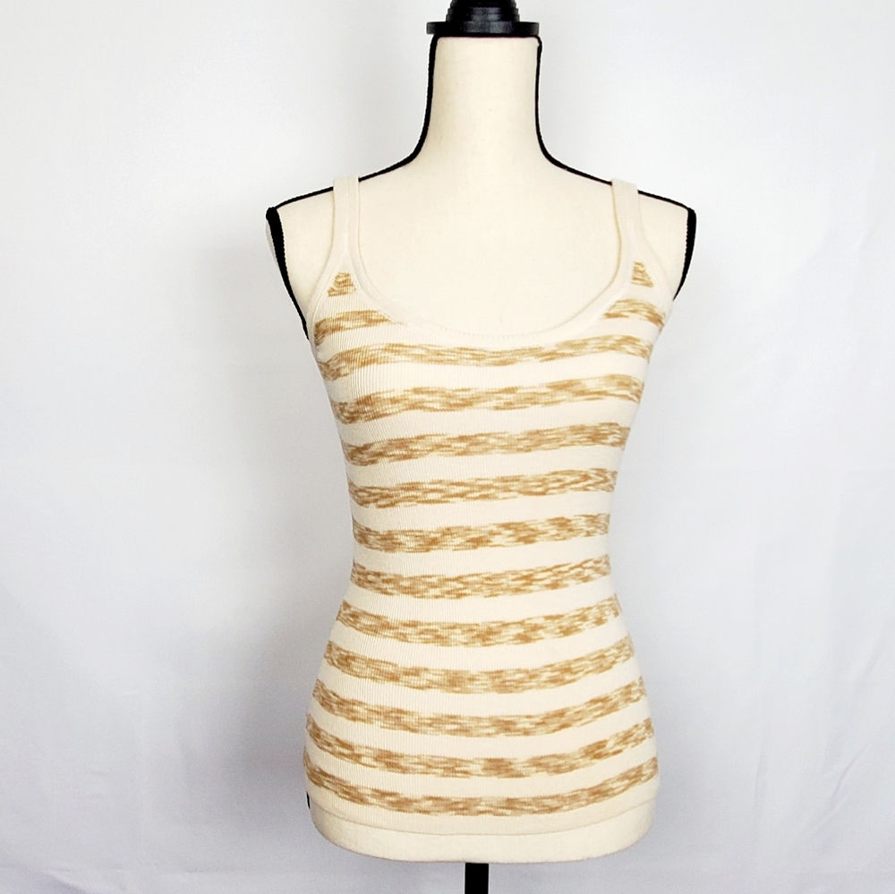 Guess Jeans Tan Striped Tank Top M